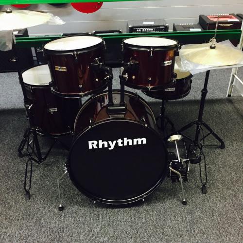 RHYTHM JBP1103 5 PIECE SHELLS FULL SIZE KIT WITH CYMBALS - RED