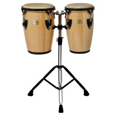 TYCOON PERCUSSION JUNIOR CONGA 8" & 9" WITH STAND - NATURAL FINISH